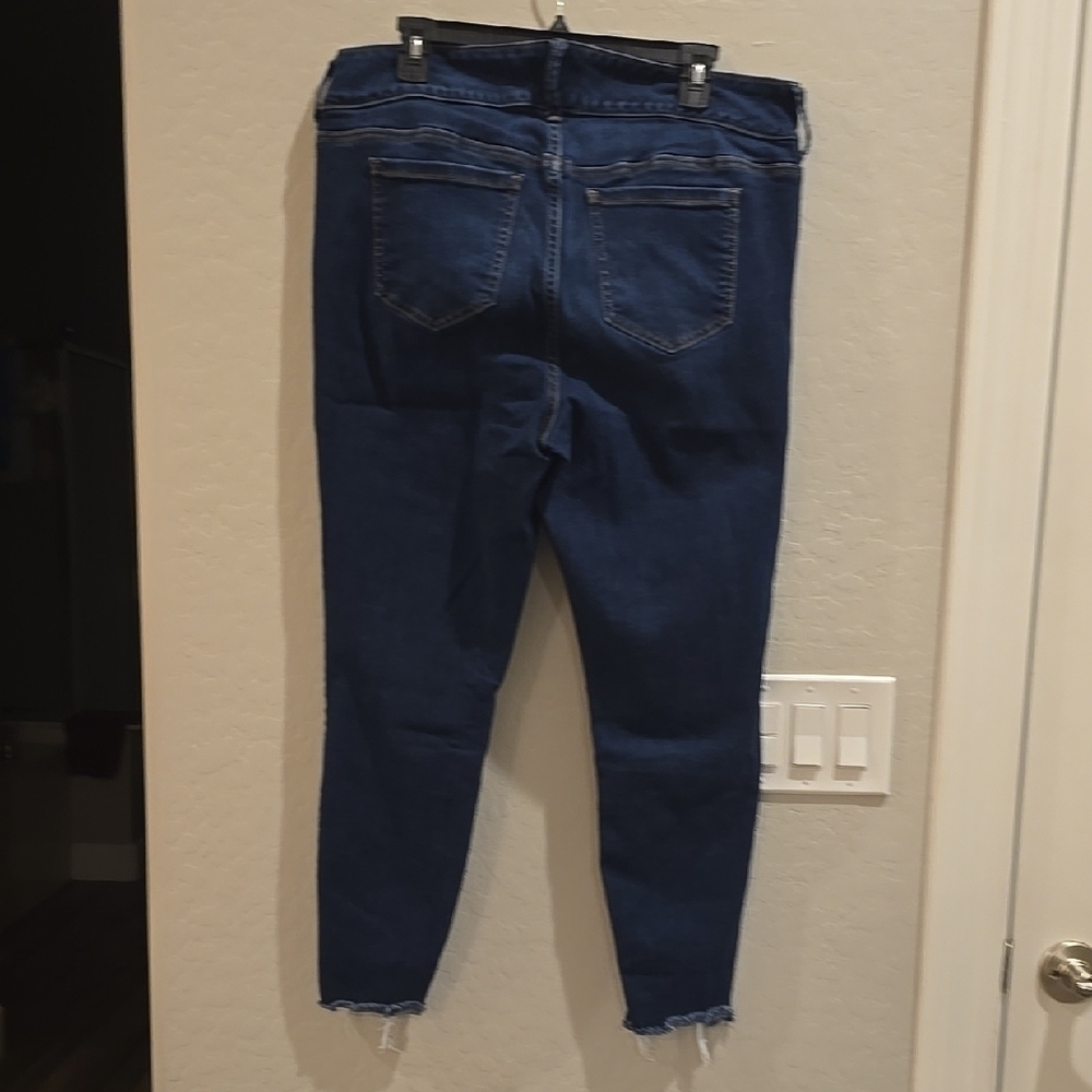 Torrid Dark Blue Distressed Ankle Jeans - Picture 6 of 8